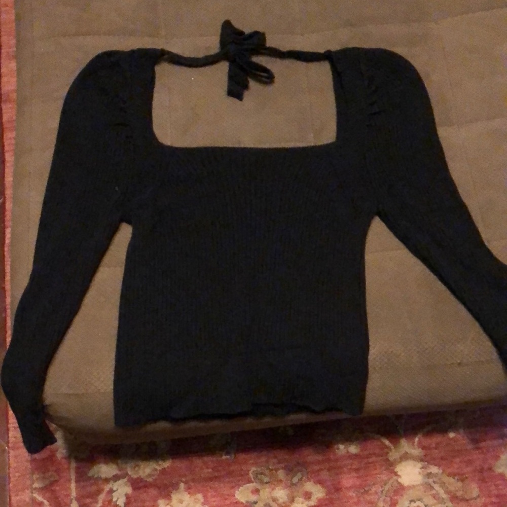 Versona Black Ribbed Knit Sweater